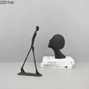 DecorBites™ Abstract Cast Iron Acrobatics Sculpture Desk Decoration Slender Figures