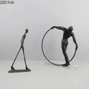 DecorBites™ Abstract Cast Iron Acrobatics Sculpture Desk Decoration Slender Figures
