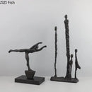 DecorBites™ Abstract Cast Iron Figure Sculpture Modern Home Decor Statue Craft