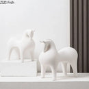 DecorBites™ Abstract Ceramic Horse Sculpture Decorative Figurine
