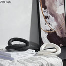 Abstract white & black ceramic knot sculpture living room decor