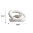 Abstract white & black ceramic knot sculpture living room decor