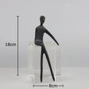 DecorBites™ Abstract Character Sculpture with Crystal Base for Modern Room Decor