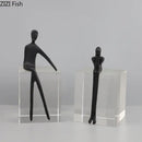 DecorBites™ Abstract Character Sculpture with Crystal Base for Modern Room Decor