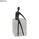 DecorBites™ Abstract Character Sculpture with Crystal Base for Modern Room Decor