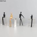 DecorBites™ Abstract Character Sculpture with Crystal Base for Modern Room Decor