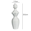 DecorBites™ Abstract Character White Ceramics Vase Home Decor Handcrafted Modern Flower Arrangement