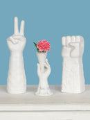 DecorBites™ Abstract Character White Ceramics Vase Home Decor Handcrafted Modern Flower Arrangement