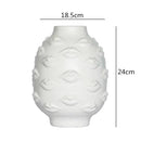 DecorBites™ Abstract Character White Ceramics Vase Home Decor Handcrafted Modern Flower Arrangement