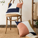 DecorBites™ Abstract Embroidered Pillow Cover 45x45cm Pink Beige for Living Room
