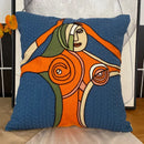 Decorbites abstract embroidery picasso face throw pillow living room