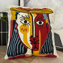 Decorbites abstract embroidery picasso face throw pillow living room