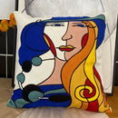 Decorbites abstract embroidery picasso face throw pillow living room