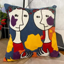 Decorbites abstract embroidery picasso face throw pillow living room