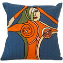 Decorbites abstract embroidery picasso face throw pillow living room