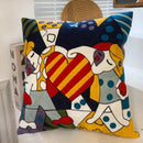 Decorbites abstract embroidery picasso face throw pillow living room