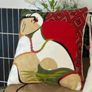 Decorbites abstract embroidery picasso face throw pillow living room