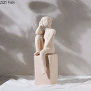 DecorBites™ Abstract Family Character Ceramic Sculpture Desk Decoration