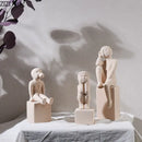 DecorBites™ Abstract Family Character Ceramic Sculpture Desk Decoration