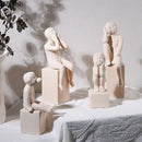 DecorBites™ Abstract Family Character Ceramic Sculpture Desk Decoration