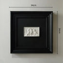 Modern white and black abstract figure relief sculpture living room art