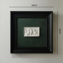 Modern white and black abstract figure relief sculpture living room art