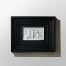 Modern white and black abstract figure relief sculpture living room art