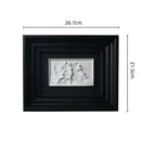 Modern white and black abstract figure relief sculpture living room art
