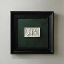 Modern white and black abstract figure relief sculpture living room art