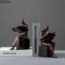 DecorBites™ Abstract Figure Sculpture Bookend Resin Statue Desk Decoration Bookshelf Statuette