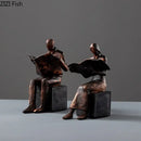 DecorBites™ Abstract Figure Sculpture Bookend Resin Statue Desk Decoration Bookshelf Statuette