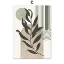 Geometric Leaves Canvas Wall Art