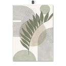 Geometric Leaves Canvas Wall Art