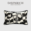 Decorbites abstract monochrome jacquard lumbar pillow cover bedroom