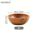 Nested acacia wooden salad bowl set dining room serving decor