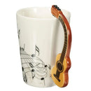 DecorBites™ Acoustic Guitar Mug 400ml Ceramic Coffee Cup Music Tea Tumbler Decoration