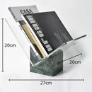 DecorBites™ Acrylic Bookshelf Marble Base Organizer Modern Home Decor Shelf Magazine Holder