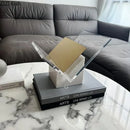 DecorBites™ Acrylic Bookshelf Marble Base Organizer Modern Home Decor Shelf Magazine Holder