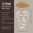 Modern nordic gold acrylic chandelier for living room and staircase