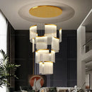 Modern nordic gold acrylic chandelier for living room and staircase