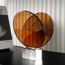 DecorBites™ Acrylic Crystal Bookshelf Magazine Rack Geometric Circular Ornaments Amber Figurines