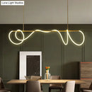 DecorBites™ Acrylic Flex Tube Suspension Light: Minimalist LED Island Lamp in Gold with Linear Arm - Warm/White/Natural Light