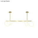 DecorBites™ Acrylic Flex Tube Suspension Light: Minimalist LED Island Lamp in Gold with Linear Arm - Warm/White/Natural Light