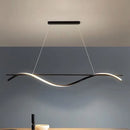 DecorBites™ Acrylic Swirling Island Pendant Light with LED, Black Hanging Ceiling Lamp (39"/47" W) in White/Warm Light