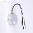 Modern chrome gooseneck cylinder wall mount reading lamp bedroom