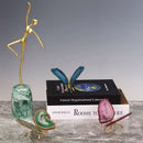 Decorbites agate butterfly ornament set living room brass decor