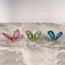 Decorbites agate butterfly ornament set living room brass decor