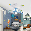 DecorBites™ Aircraft LED Ceiling Fan Light Remote Dimming Chandelier for Kids Bedroom