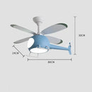 DecorBites™ Aircraft LED Chandelier Ceiling Fan Light Remote Dimming Kids Room Bedroom Decor