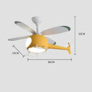 DecorBites™ Aircraft LED Chandelier Ceiling Fan Light Remote Dimming Kids Room Bedroom Decor